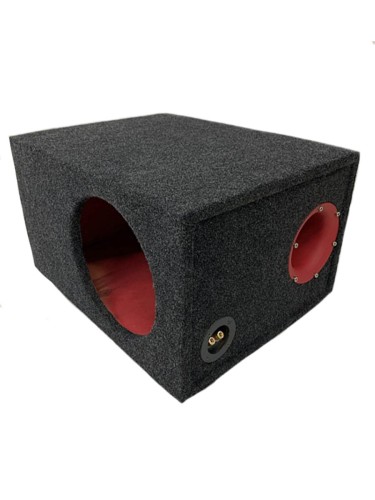 Короб под сабвуфер люкс 10" (25см) с трубой красный 46L (К.2.13)