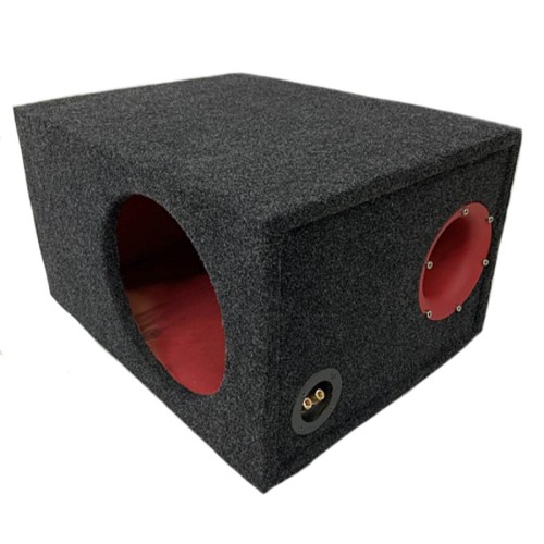 Короб под сабвуфер люкс 10" (25см) с трубой красный 46L (К.2.13)