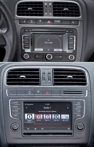 Переходная рамка для установки автомагнитолы Carav 22-538 VOLKSWAGEN Polo 2009+ (Чёрная) 9"