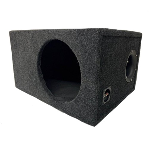 Короб под сабвуфер люкс 10&quot; (25см) с трубой черный 46L (К.2.19)