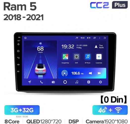 Штатная магнитола Teyes CC2 Plus Dodge Ram 5 V DT 2018-2021 (3+32) (0Din)