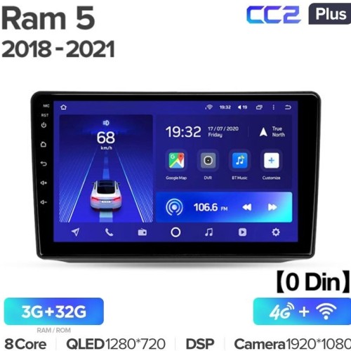 Штатная магнитола Teyes CC2 Plus Dodge Ram 5 V DT 2018-2021 (3+32) (0Din)