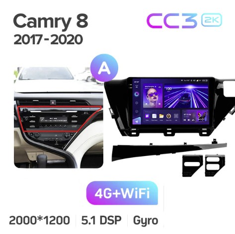 Штатная магнитола Teyes CC3 2K для Toyota Camry 8 XV 70 2017-2020 10"