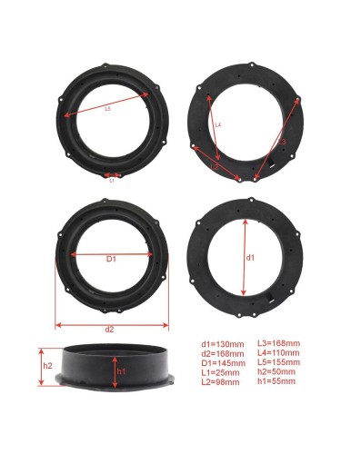 Подиум Volkswagen,Skoda,Audi 2002+ пластик жесткие 6,5"(16см), высота 5,5см (пара)