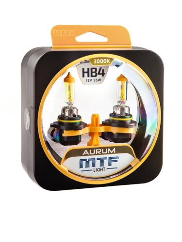  Галогенные автолампы MTF Light Aurum HB4 3000K 55W 12V (пара)
