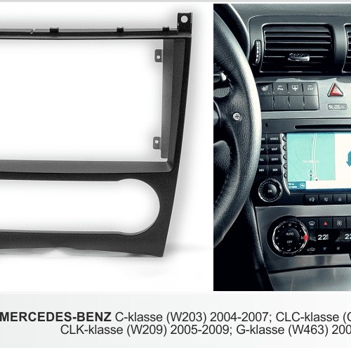 Переходная рамка для установки автомагнитолы Carav 22-132 Mercedes-Benz C-klasse (W203) 2004-2007; CLC (CL203) 2008-2011; CLK-klasse (W209) 2005-2009;