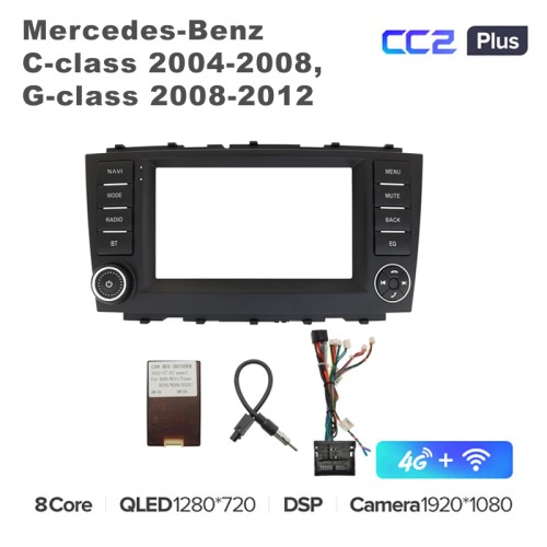 Штатная магнитола Teyes CC2 Plus 7" для Mercedes-Benz C-class 2004-2008,G-class 2008 - 2012