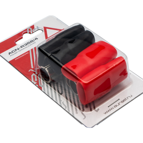 Клеммы силовые Aura ACN-R358/4 (2 красные + 2 чёрные)