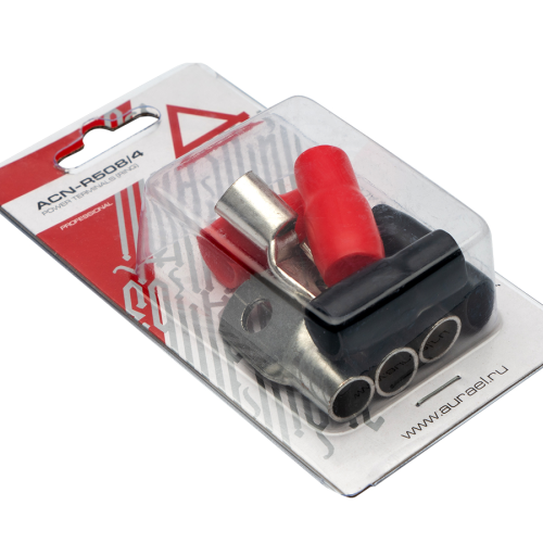 Клеммы силовые AuRa ACN-R508/4 (2 красных + 2 чёрных)