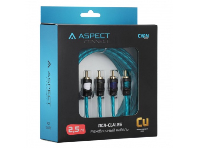 Межблочный RCA-кабель Aspect RCA-CL4.25 беcкислородная медь (OFC) 4RCA-4RCA 2,5м