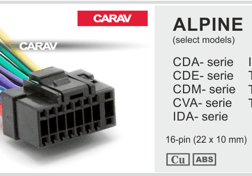 РАЗЪЕМ ДЛЯ ПОДКЛЮЧЕНИЯ АВТОМАГНИТОЛЫ ALPINE CDA-; CDE-; CDM-; CVA-; IDA-; INA-; TDA-; TDE-; TDM-seri