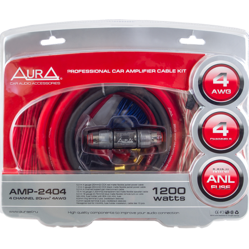 Комплект для подключения 4-х канального усилителя AurA AMP-2404