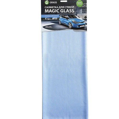 GraSS &quot;Magic Glass&quot; - микрофибра для протирки стеклянных поверхностей 40*50см, голубой