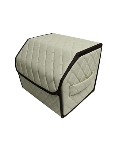 Сумка-органайзер в багажник авто 35*30*35см (фигурный ромб-бежевый/бежевый/коричневый)