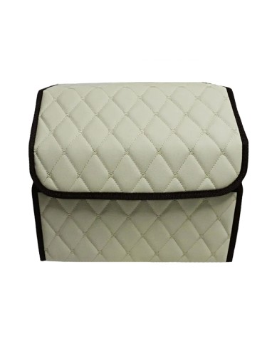 Сумка-органайзер в багажник авто 35*30*35см (фигурный ромб-бежевый/бежевый/коричневый)