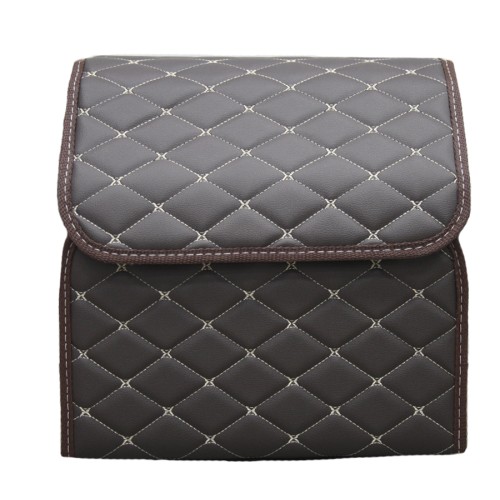 Сумка-органайзер в багажник авто 35*30*35см (фигурный ромб-коричневый/бежевый/коричневый)