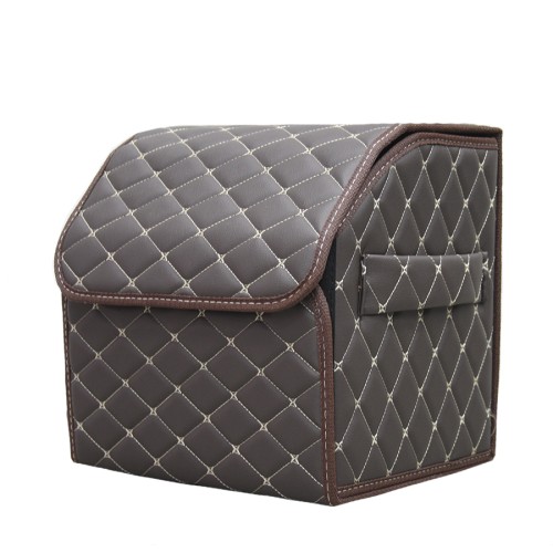 Сумка-органайзер в багажник авто 35*30*35см (фигурный ромб-коричневый/бежевый/коричневый)