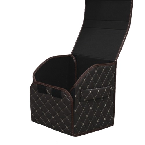 Сумка-органайзер в багажник авто 35*30*35см (фигурный ромб-коричневый/бежевый/коричневый)