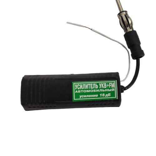 Антенный усилитель УКВ+FM усиление 18 дБ (зеленый)