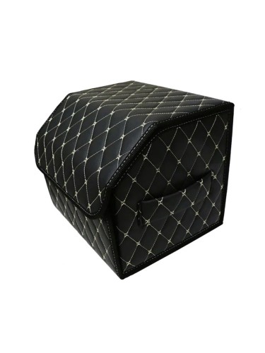 Сумка-органайзер в багажник авто 35*30*35см (фигурный ромб-черный/бежевый/черный)