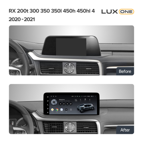 Штатная магнитола Teyes Тиайс LUX ONE (Round Corner) 12.3" 4+64G Lexus RX200t RX300 RX350 RX350l RX450h RX450hl AL20 IV 2020-2021