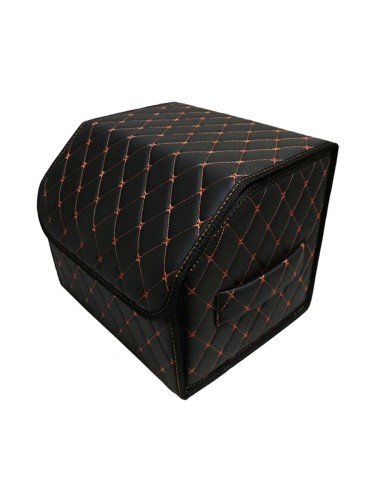 Сумка-органайзер в багажник авто 35*30*35см (фигурный ромб-черный/красный/черный) 