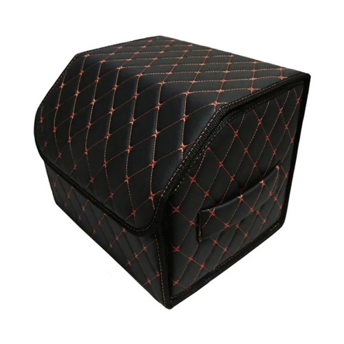 Сумка-органайзер в багажник авто 35*30*35см (фигурный ромб-черный/красный/черный)