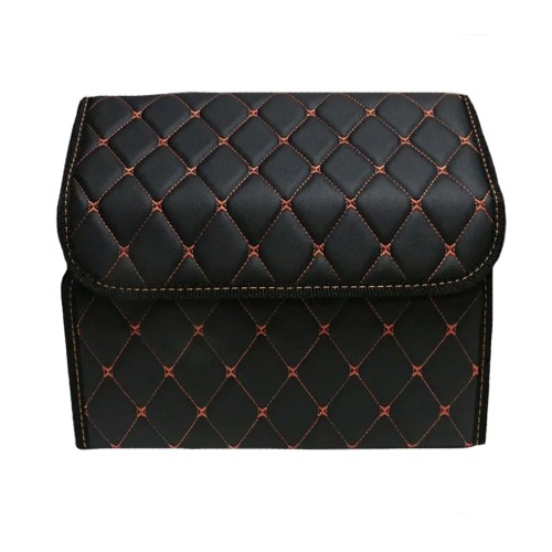 Сумка-органайзер в багажник авто 35*30*35см (фигурный ромб-черный/красный/черный)