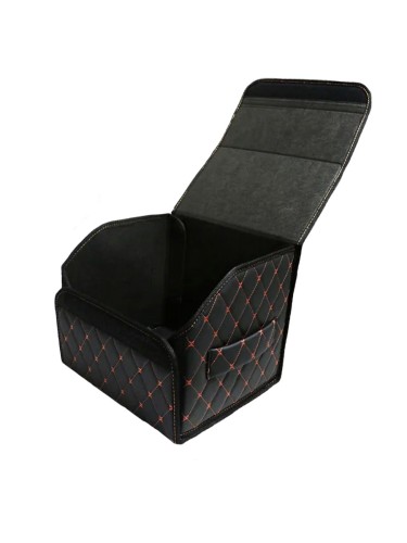 Сумка-органайзер в багажник авто 35*30*35см (фигурный ромб-черный/красный/черный) 