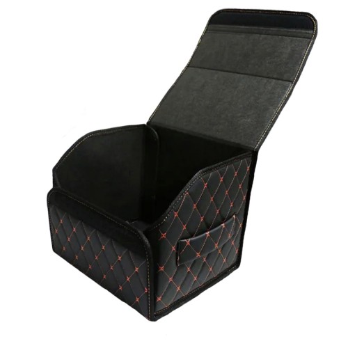 Сумка-органайзер в багажник авто 35*30*35см (фигурный ромб-черный/красный/черный)