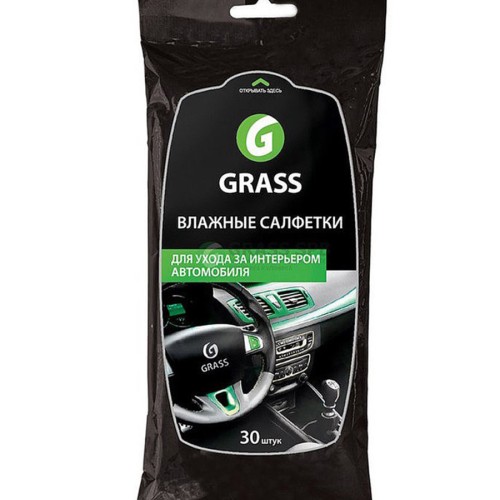GraSS - влажные салфетки для ухода за интерьером авто (упаковка 30шт)