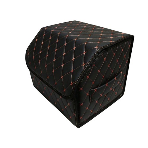 Сумка-органайзер в багажник авто 35*30*35см (фигурный ромб-черный/оранжевый/черный)