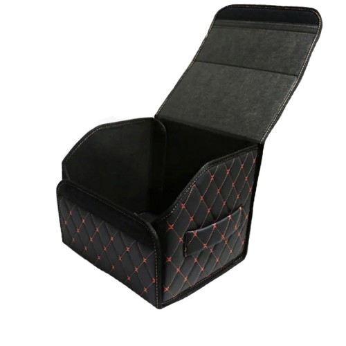 Сумка-органайзер в багажник авто 35*30*35см (фигурный ромб-черный/оранжевый/черный)