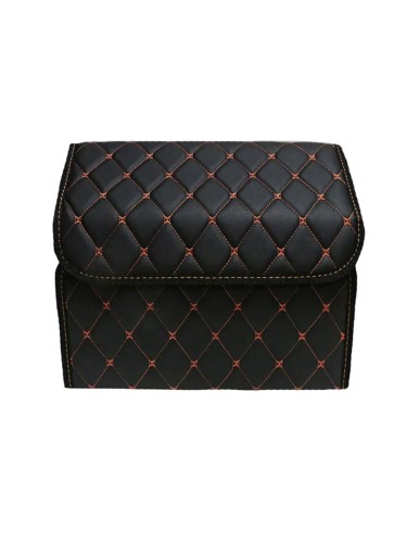 Сумка-органайзер в багажник авто 35*30*35см (фигурный ромб-черный/оранжевый/черный) 