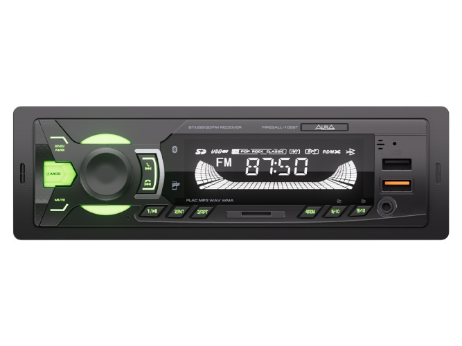 Магнитола (головное устройство) 1Din AurA FIREBALL-105BT