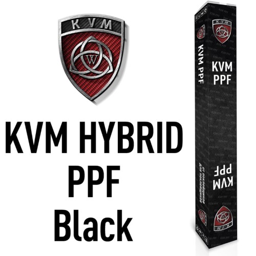 Антигравийная гибридная черная пленка на крышу KVM Hybrid PPF Black 1 пог.м, ширина 1,52м