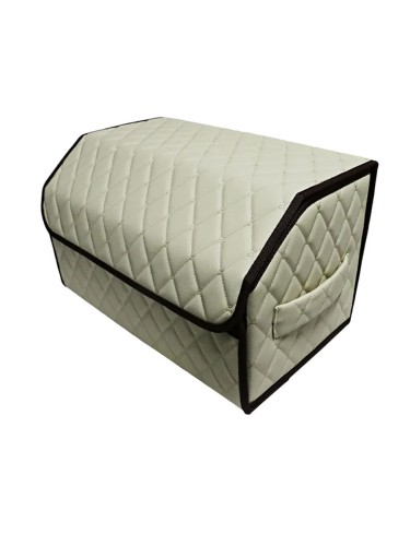 Сумка-органайзер в багажник авто 50*30*35см (фигурный ромб-бежевый/бежевый/коричневый)