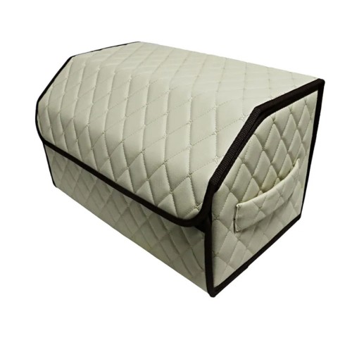 Сумка-органайзер в багажник авто 50*30*35см (фигурный ромб-бежевый/бежевый/коричневый)