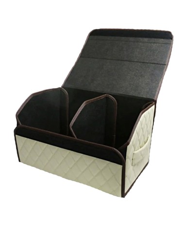 Сумка-органайзер в багажник авто 50*30*35см (фигурный ромб-бежевый/бежевый/коричневый)