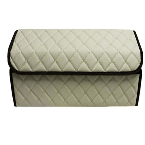 Сумка-органайзер в багажник авто 50*30*35см (фигурный ромб-бежевый/бежевый/коричневый)