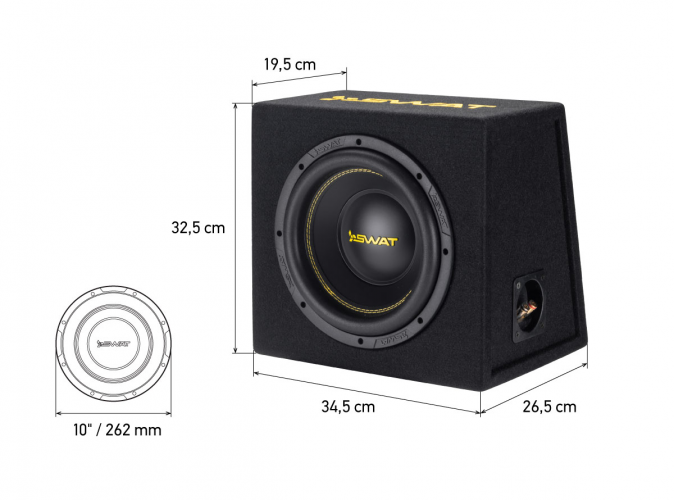 Активный автомобильный сабвуфер SWAT MAS-10SB