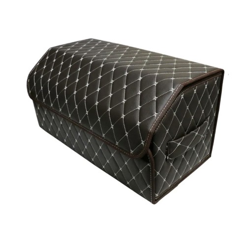 Сумка-органайзер в багажник авто 50*30*35см (фигурный ромб-коричневый/бежевый/коричневый)