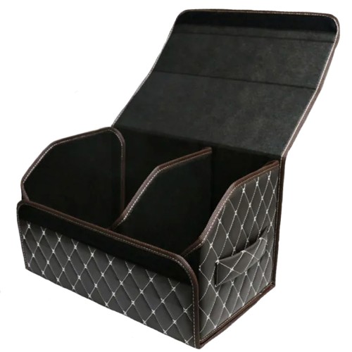 Сумка-органайзер в багажник авто 50*30*35см (фигурный ромб-коричневый/бежевый/коричневый)