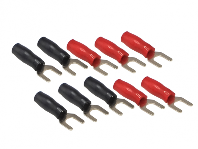 Клеммы силовые AuRa ACN-S064/10 (5 красных + 5 чёрных)