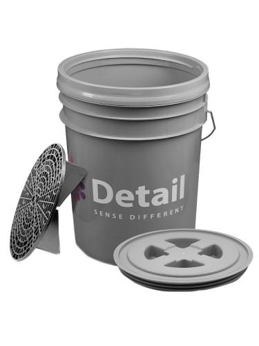 DETAIL - ведро для мойки автомобиля с крышкой и пескоотделителем 20л, серый