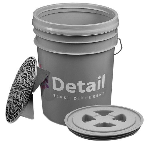 DETAIL - ведро для мойки автомобиля с крышкой и пескоотделителем 20л, серый