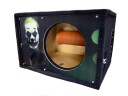 Короб под сабвуфер люкс 10" (25см) с трубой 46L , аэрография Джокер