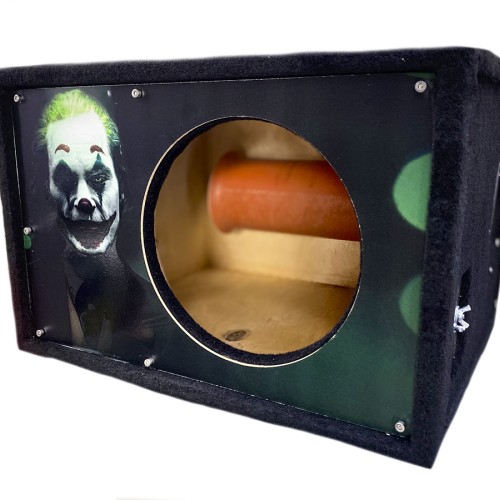Короб под сабвуфер люкс 10&quot; (25см) с трубой 46L , аэрография Джокер