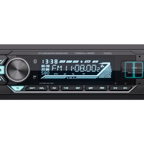 Магнитола (головное устройство) 1Din AurA FIREBALL-450BT