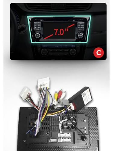 Установочный комплект Teyes для Nissan X-Trail / Qashqai 3 T32 (Manual air conditioning) 2013-2022 (F1) 10.2" (Вариант C) авто с обзором 360